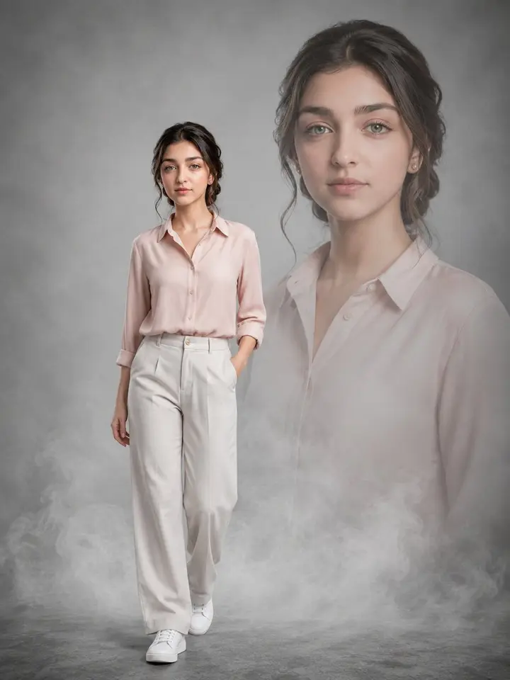 Cinematic Double Exposure Studio Portrait Vikas edit example