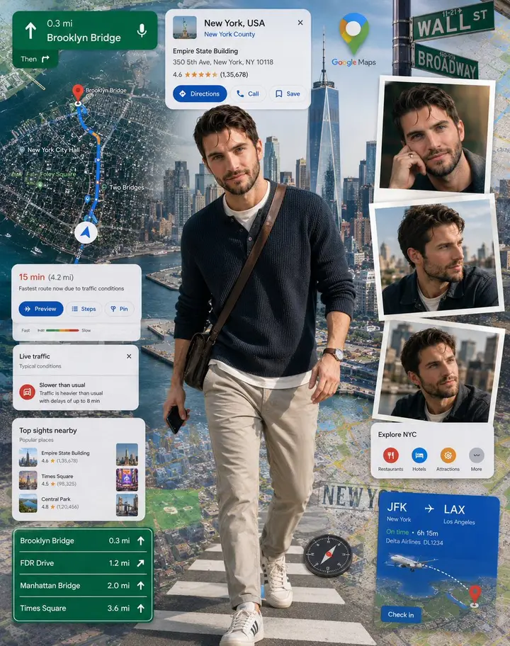 Google Maps Inspired Digital Collage Poster Vikas edit example