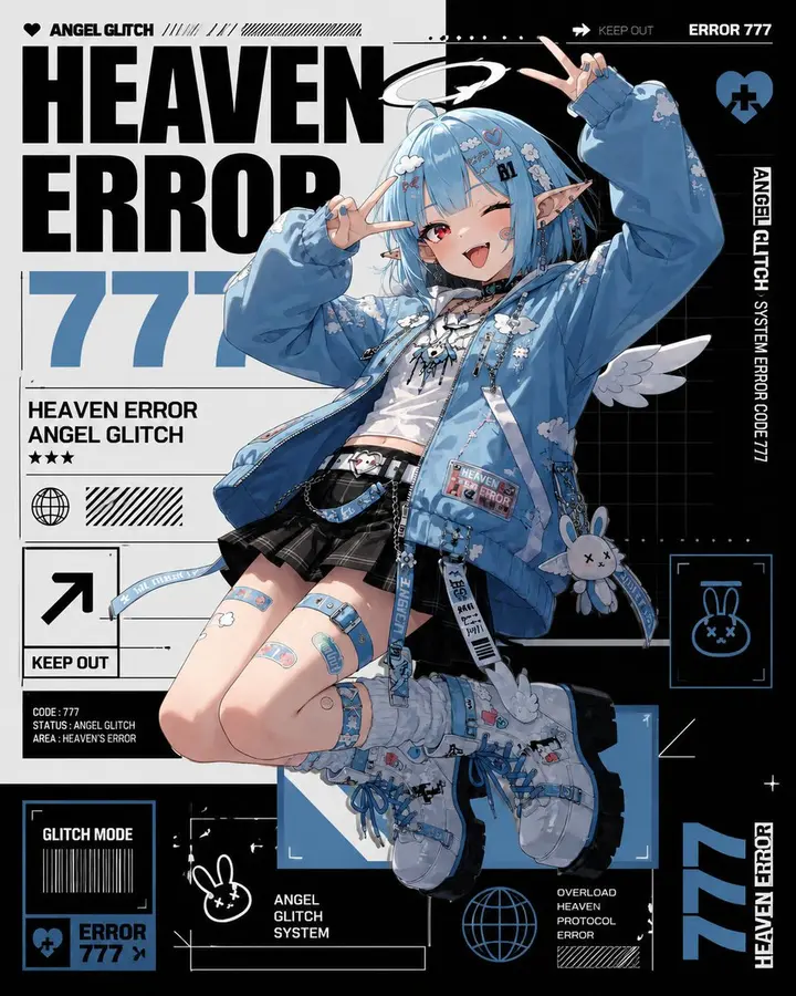 Heaven Error Angel Glitch Poster Vikas edit example