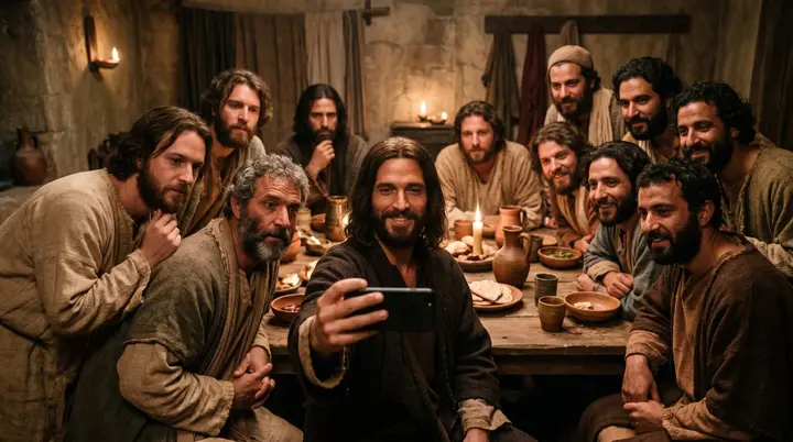 Last Supper Selfie Scene Vikas edit example