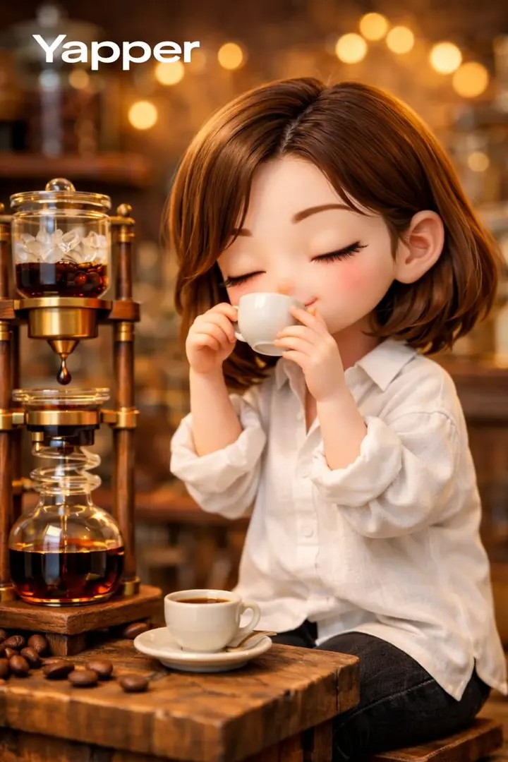 Miniature Coffee Shop Diorama with Chibi Girl Vikas edit example