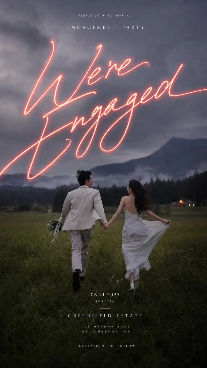 Moody Engagement Party Invitation Vikas edit example