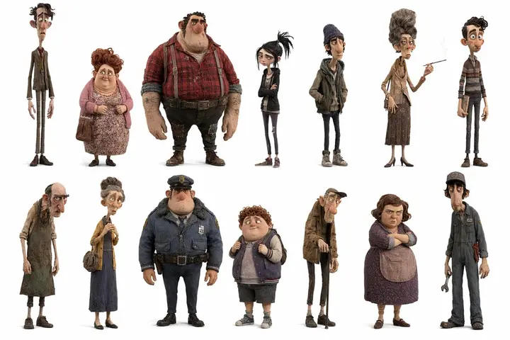 Whimsical Animated Townsfolk Lineup Vikas edit example